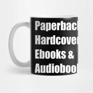 Book Formats (white) Mug